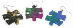 Chessex Dice: Puzzle Piece Hook Earrings Scarab (Assorted Colors) CHX54010